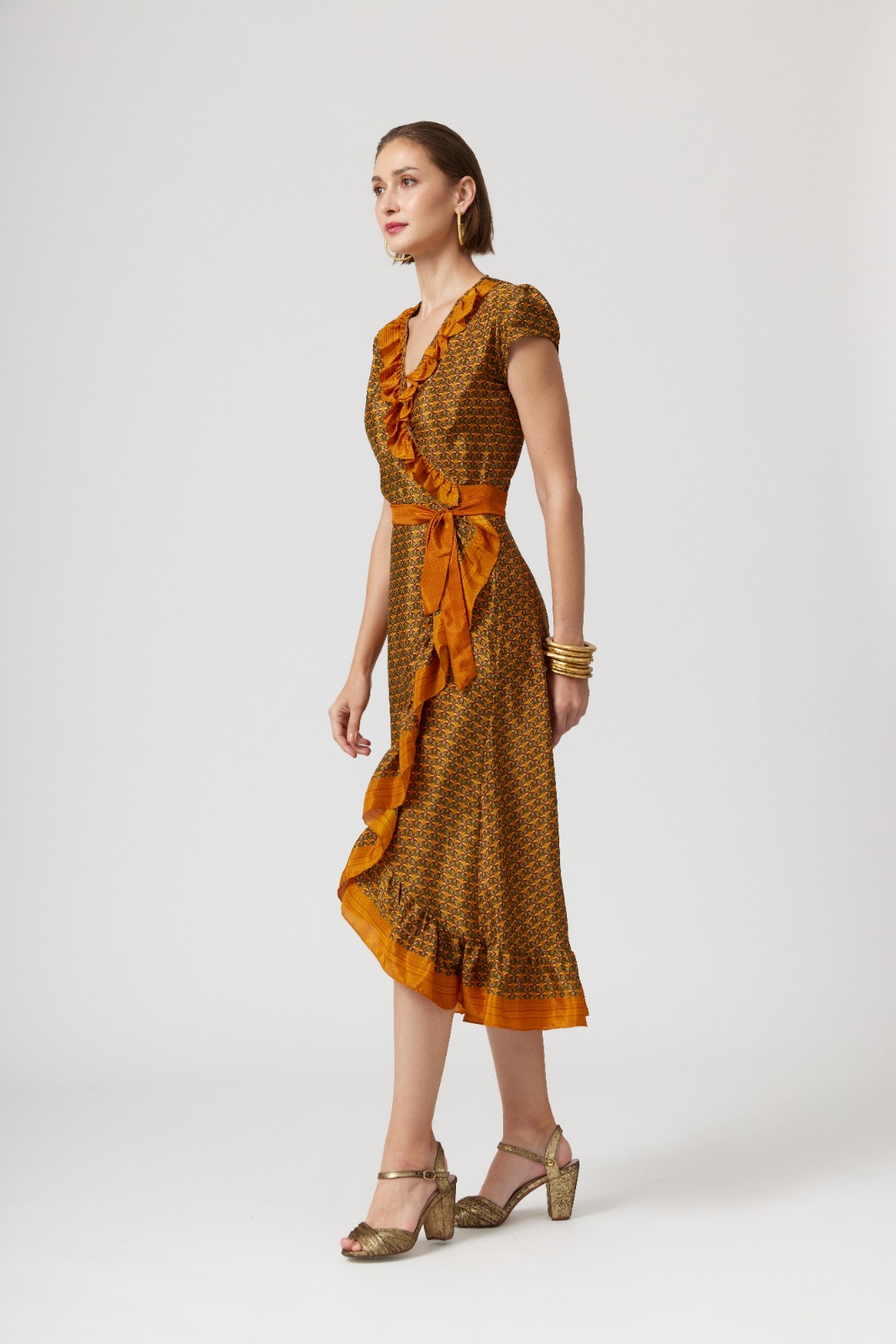 Romana Sari Midi Wrap Dress Romantic Red Simone Irani
