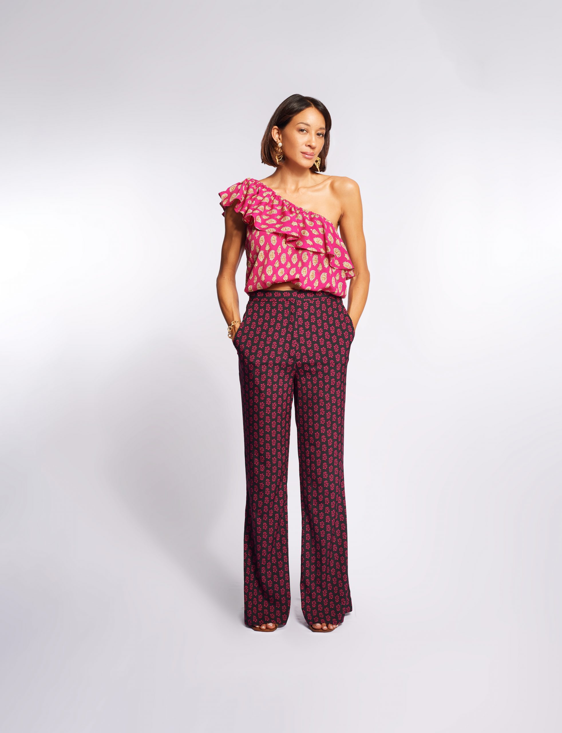 Simone Irani – Luna, Peplum Top_ Pink
