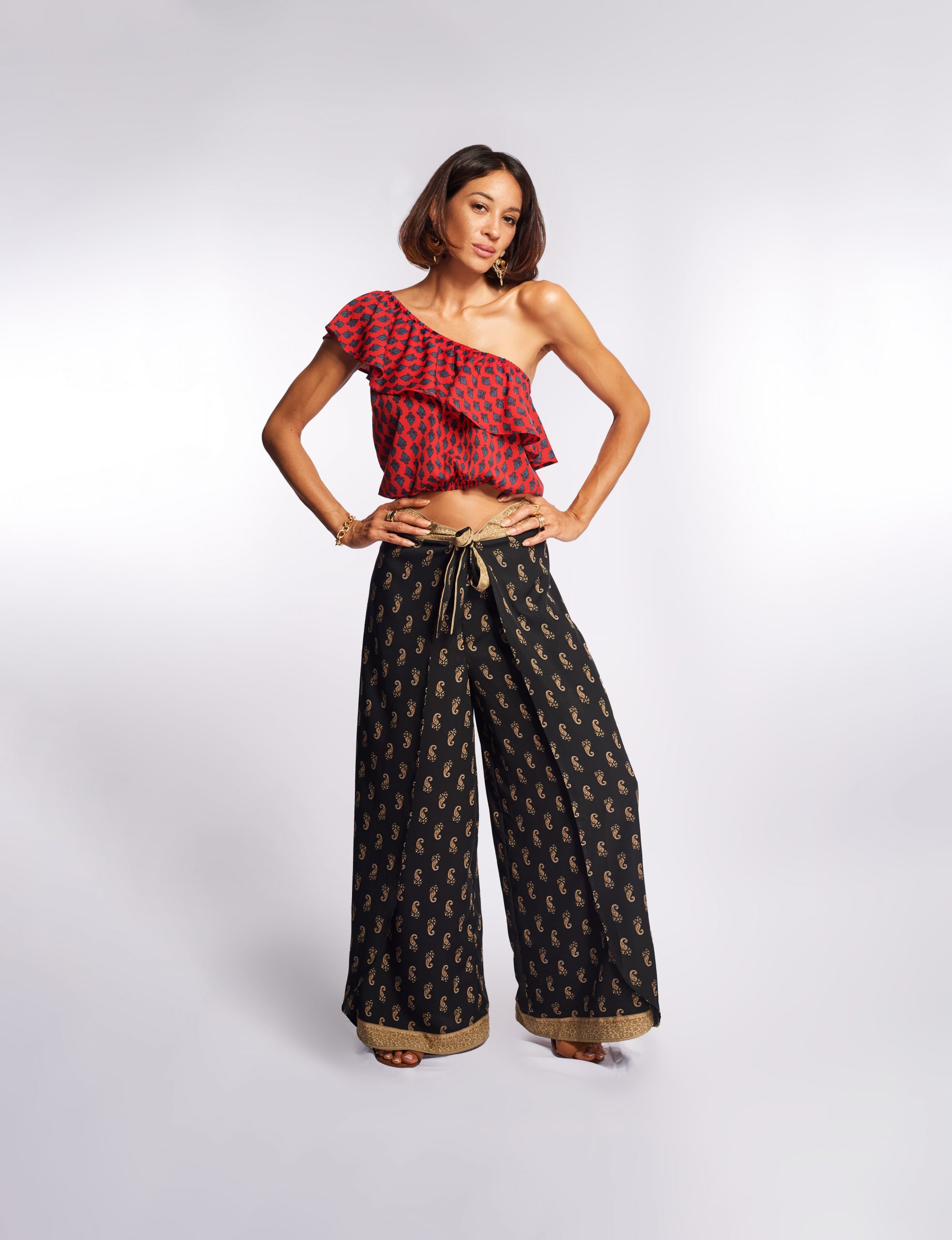 Simone Irani – Luna, Peplum Top_ Red