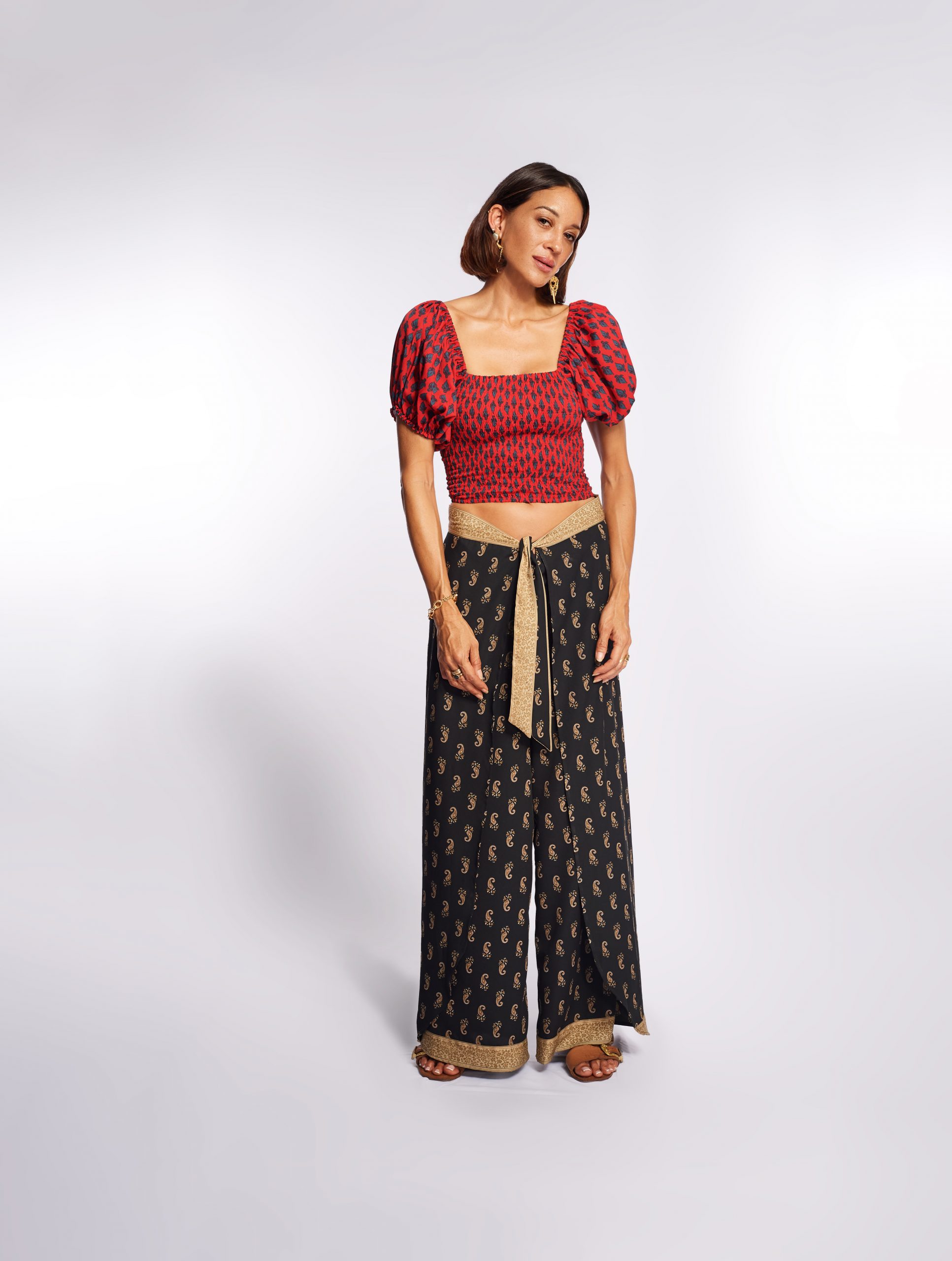 Simone Irani – Tomika, Ruched Top_ Red