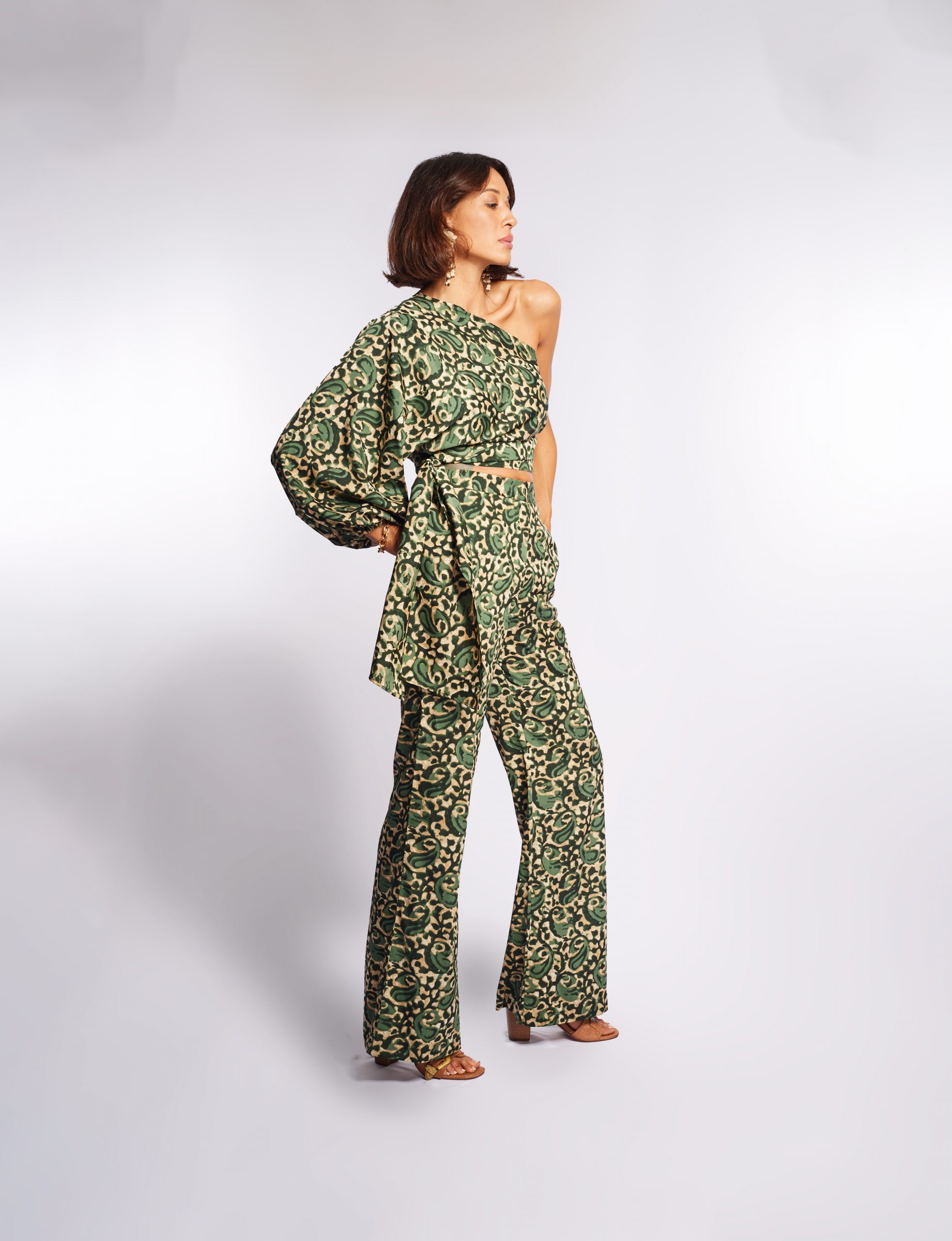 Simone Irani – Inca, Boot Cut Pant_ Green