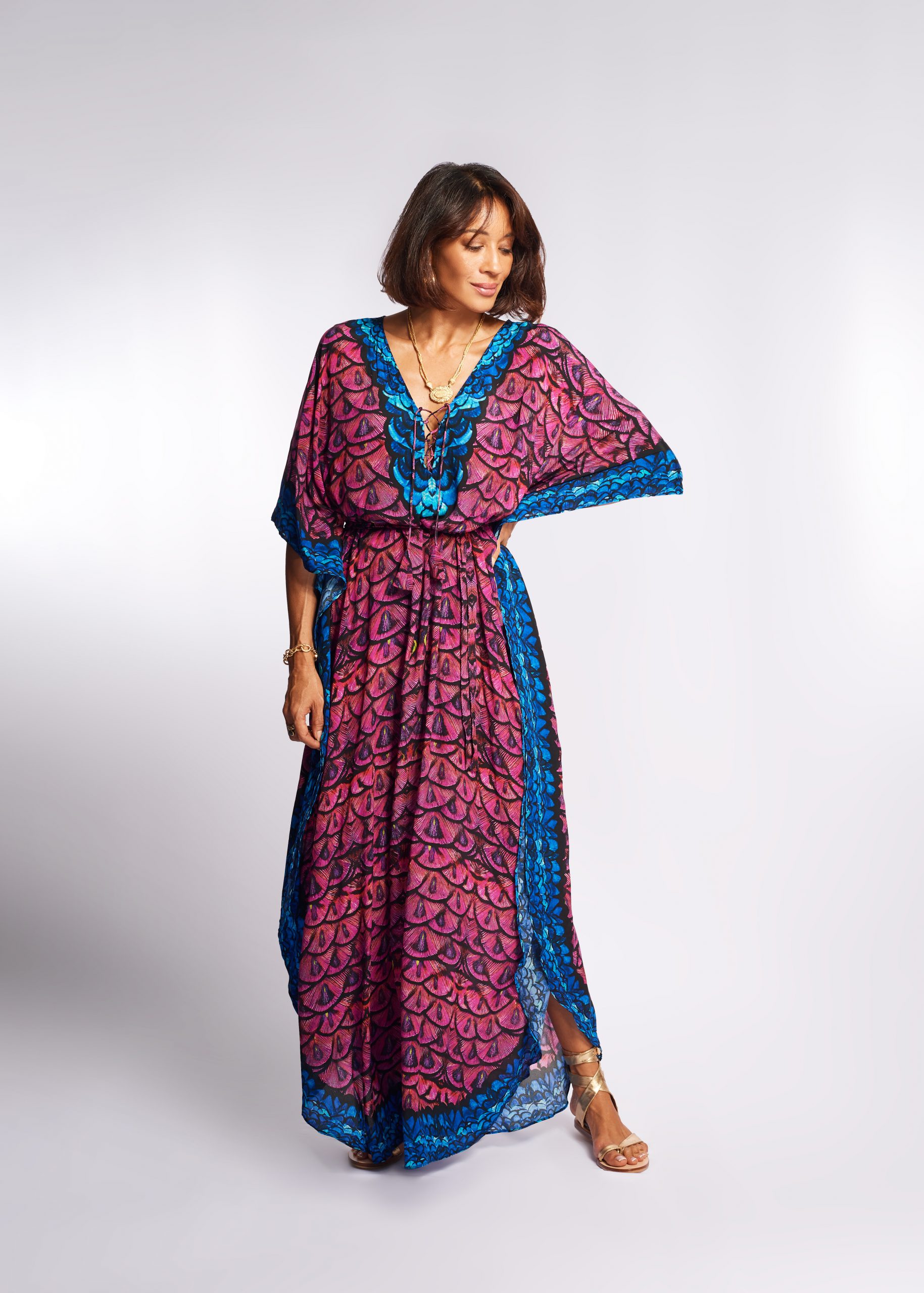 Belted kaftan hot sale