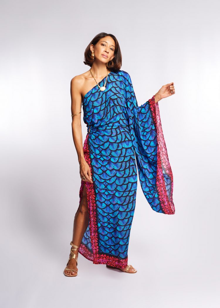 Simona  royal blue midi dress